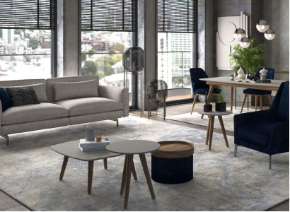 Gray-black living room furniture three-seater armchair new luxury set modern
